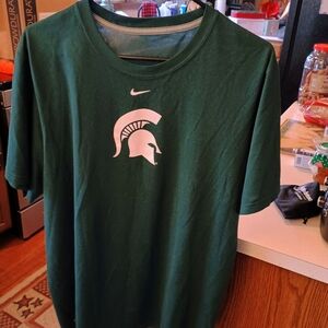 Nike Forest Green Tee with White Spartan Emblem